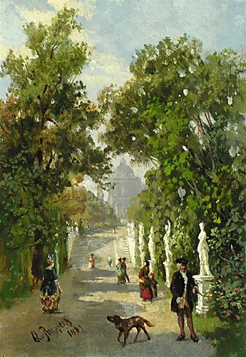 unknow artist Spaziergang auf der Allee im Park Sweden oil painting art